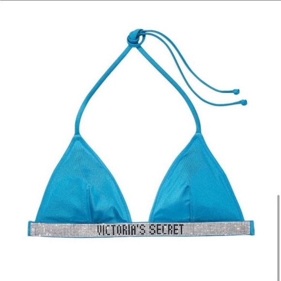 Victoria's Secret Other - Victoria's Secret Turquoise Bikini Top with Rhinestones